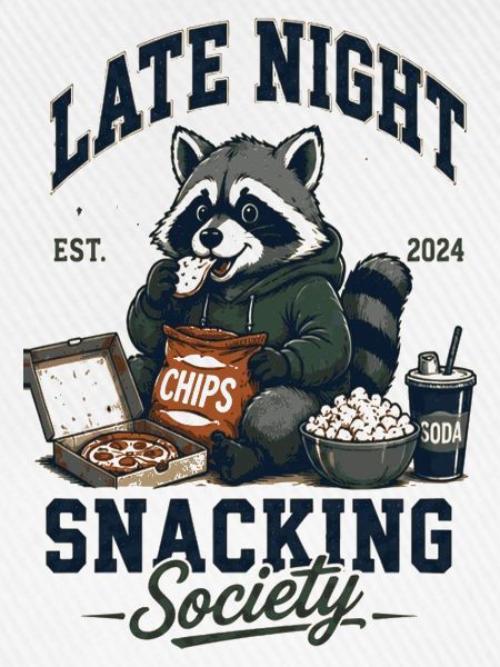 Late Night Snacking Society Waschbär
