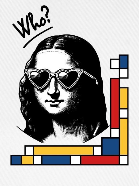 Mona Lisa mit Mondrian-Brille