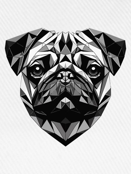 Mops Hund Geometrisch Geschenkidee