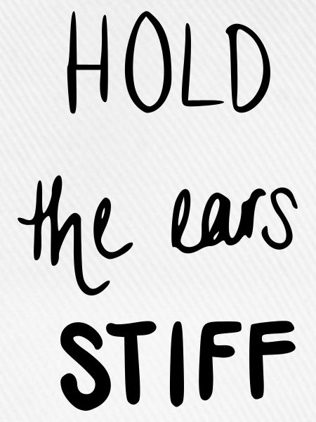 Hold the ears stiff