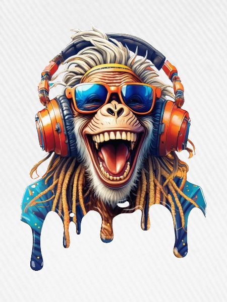 Alter Rasta Affe-Dreads-Lachbrille-Hifi-Helm