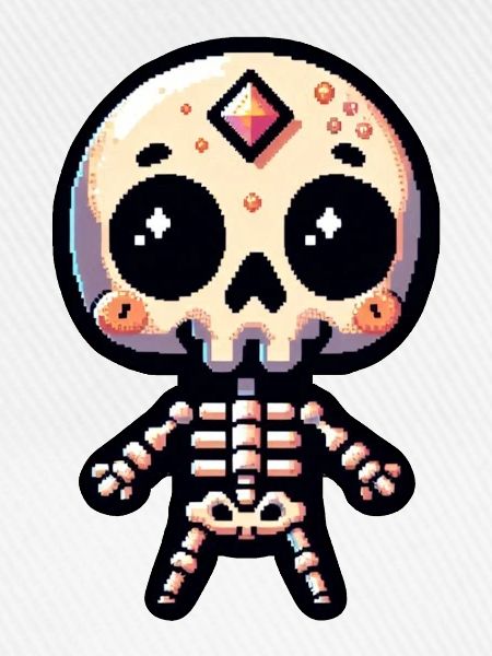 Pixelart-Skelett