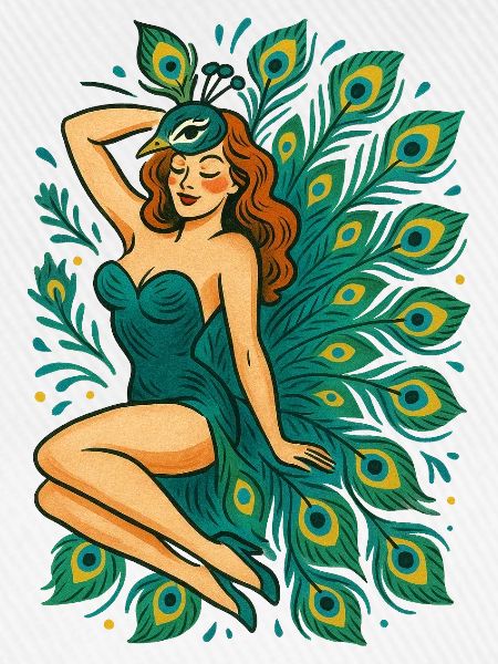 Pfauen-Pinup