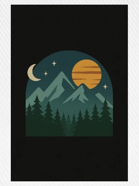 Nacht Berglandschaft Illustration