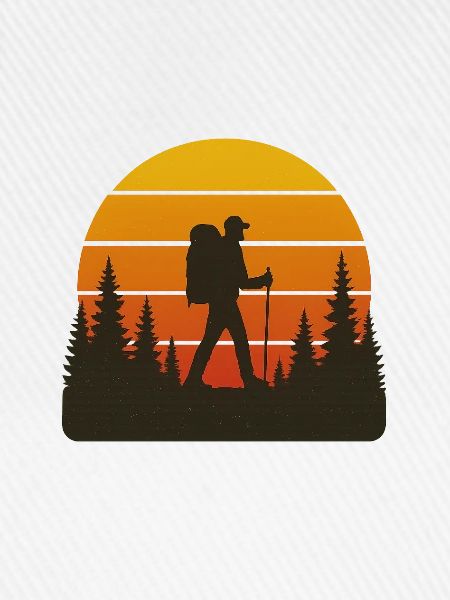 Abenteuerlicher Wanderer Sonnenuntergang