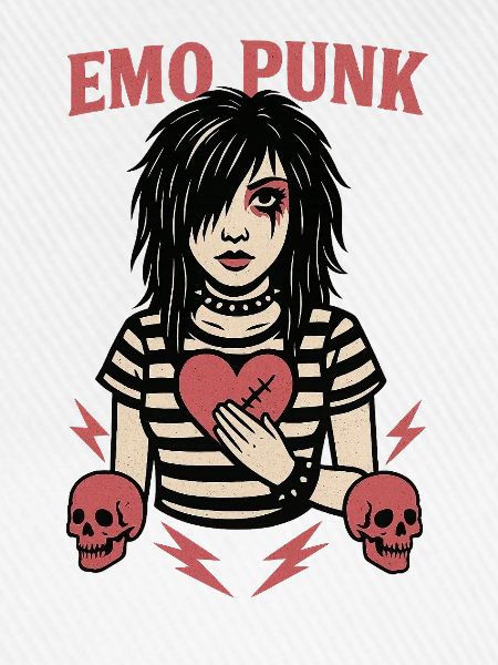 Emo Punk Herzschmerz Illustration