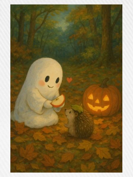 Niedlicher Geist im Herbst Halloween