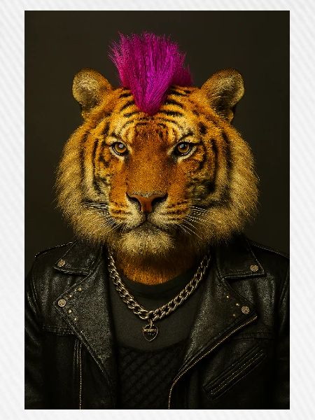 Tiger Punk Mohawk in Leather