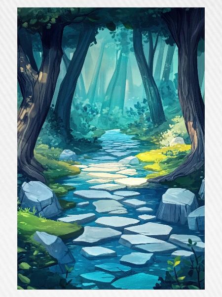 Illustration einer Waldlandschaft