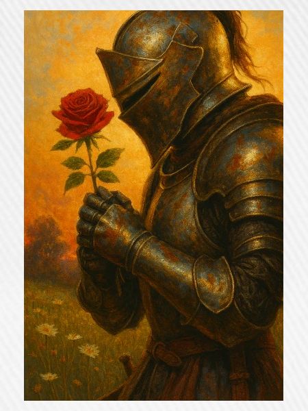 Ritter mit Rose