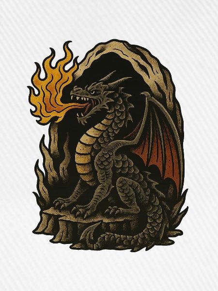 Flammender Drache