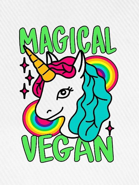 Magisches Go Vegan-Einhorn