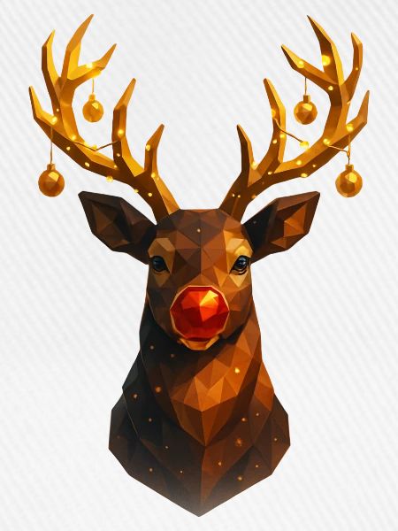 Weihnachten Rentier Low Poly