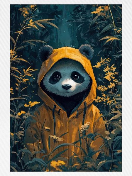Illustration eines humanoiden Pandas