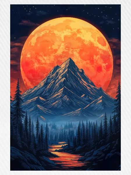 Illustration einer Gebirgslandschaft