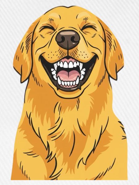 Lachender Golden Retriever