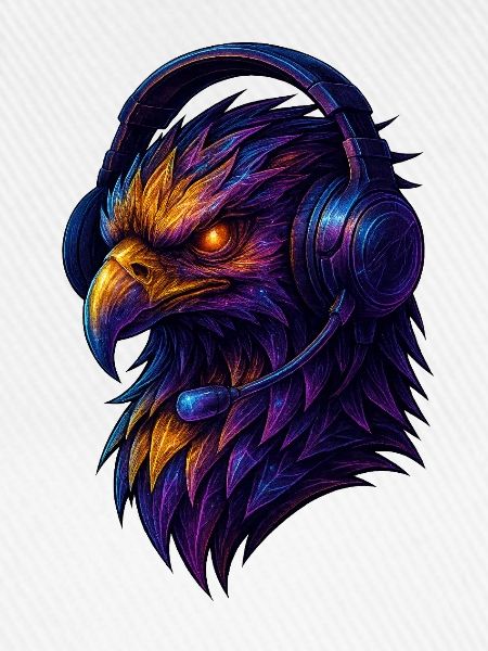 Neonadler mit Headset
