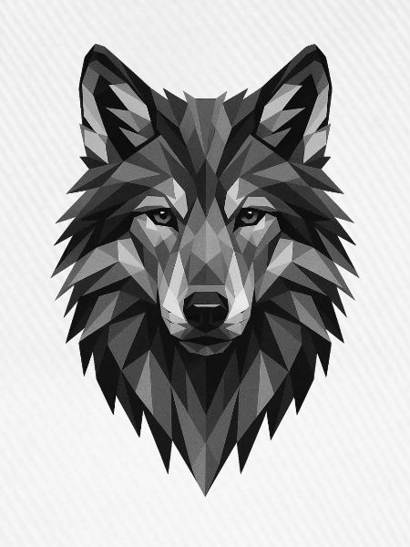 Geometrischer Grauwolf Kopf