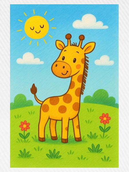Sonnige Girafe im Kinderwiese