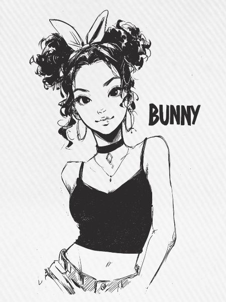Bunny-Mädchen Strichkunst