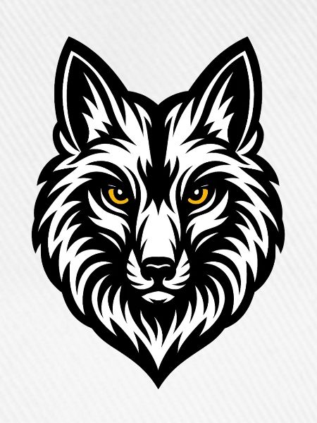 Wolfs Kopf Schwarz Weiß