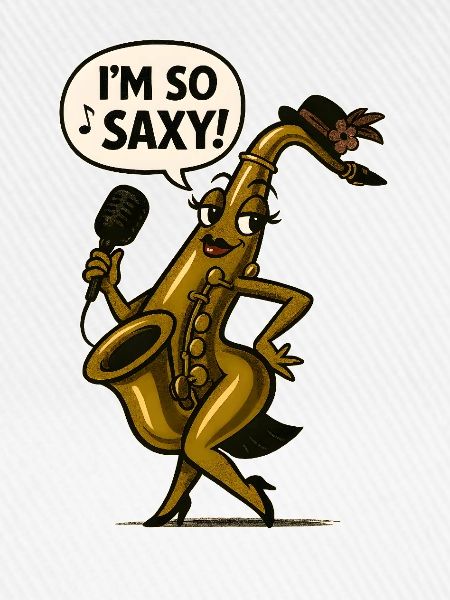 Saxophon-Sängerin mit Mikro