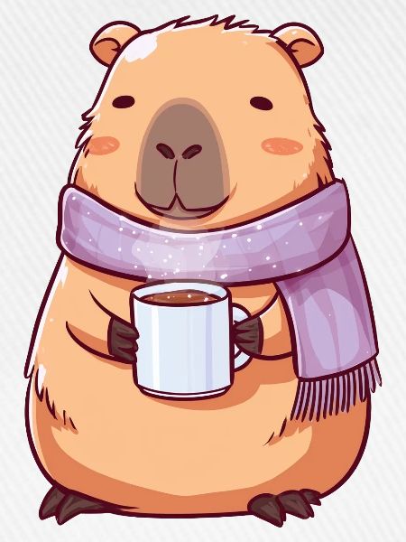 Gemütliche niedliche Kapybara – Kawaii-Tier