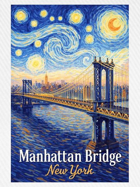 Manhattan Bridge im Sternenwirbel-Stil