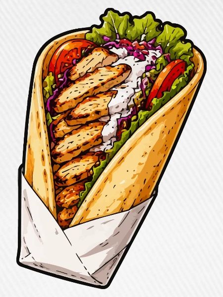 Hähnchen-Wrap Illustration