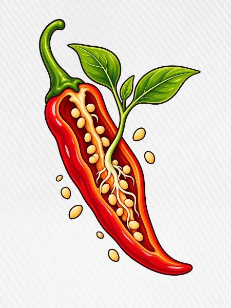 Roter Chili mit Samenakzent