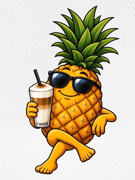Ananas mit Latte Macchiato