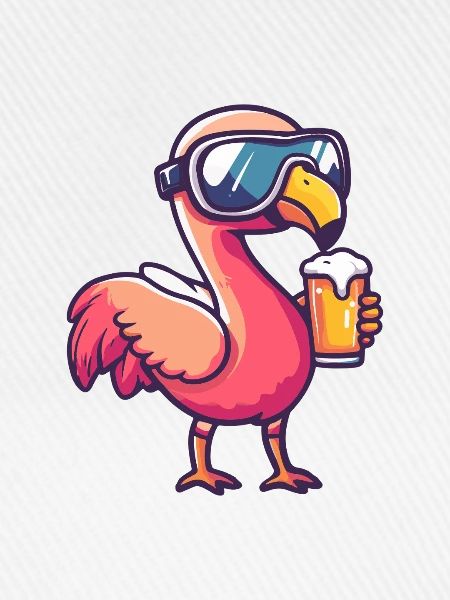 Flamingo Apres Ski Bier Comic