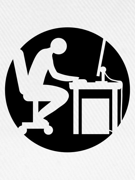 Computer Schreibtisch Nerd Logo