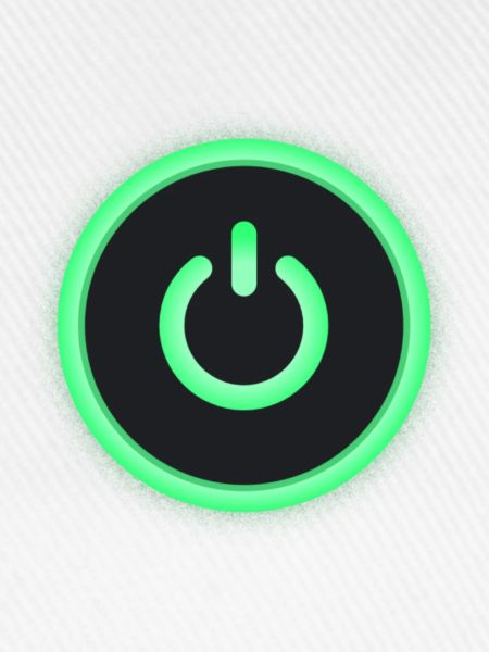 power on, power button
