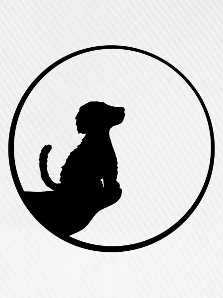 Klippe Mond sitzender Hund