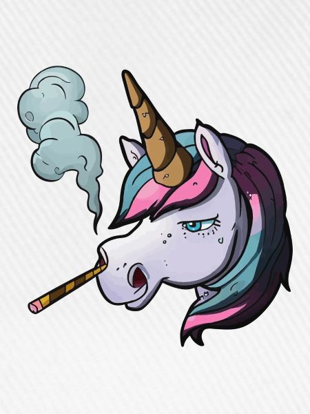 Einhorn raucht Zigarette