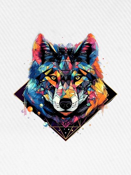 Neon - Wolf - Crystal Polygon - pos