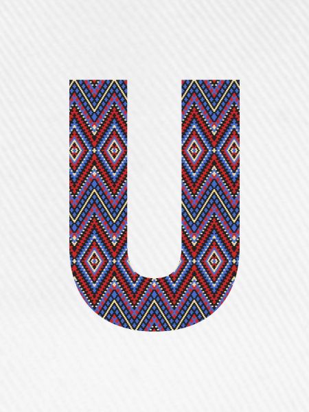 Monogramm Buchstabe U- geometrisches Muster