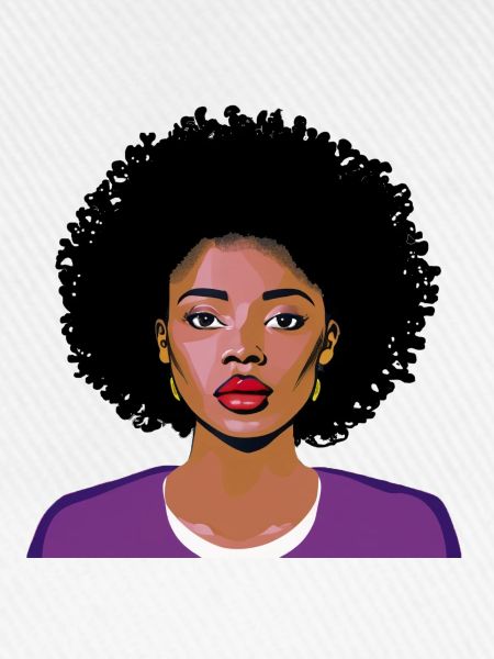 Frau mit Afro