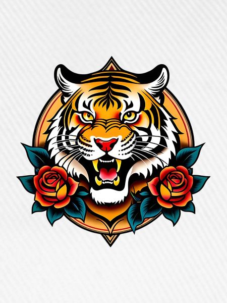 Wildes Tiger-Tattoo