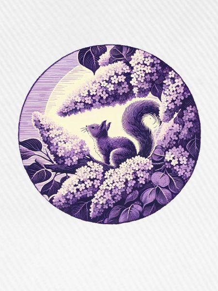 Flieder-Eichhörnchen-Kunst