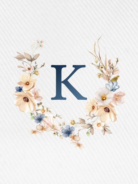 K Monogramm , Floral, Boho