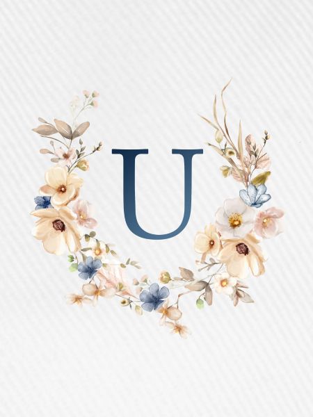 U Monogramm , Floral, Boho