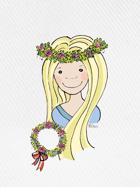 Mittelalter Blumenmädchen blond
