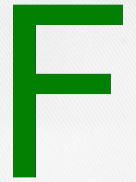 F gruen Buchstabe Alphabet