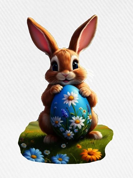 Osterhase mit Ei, Oval