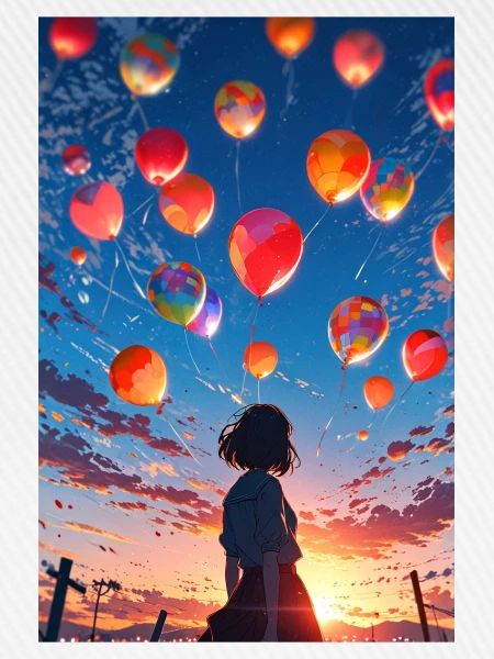 Mädchen mit Ballons