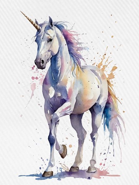 Ätherisches Einhorn - Aquarell