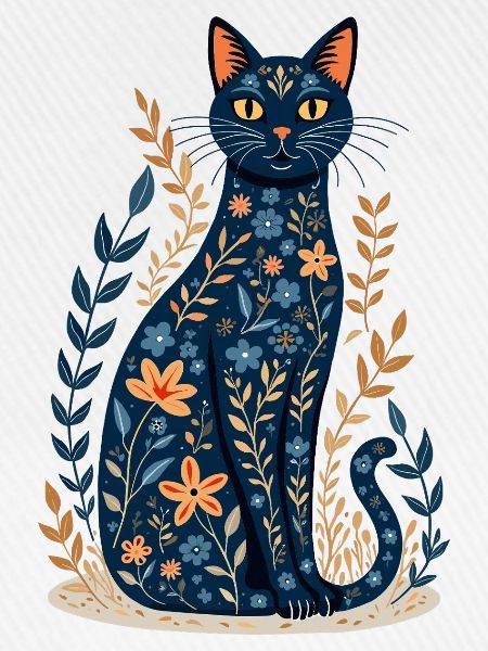 Blumige Katze
