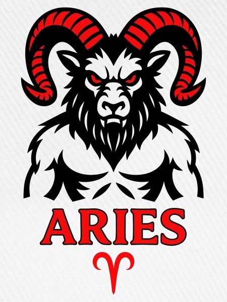 Aries Sternzeichen mit Hörnersymbol